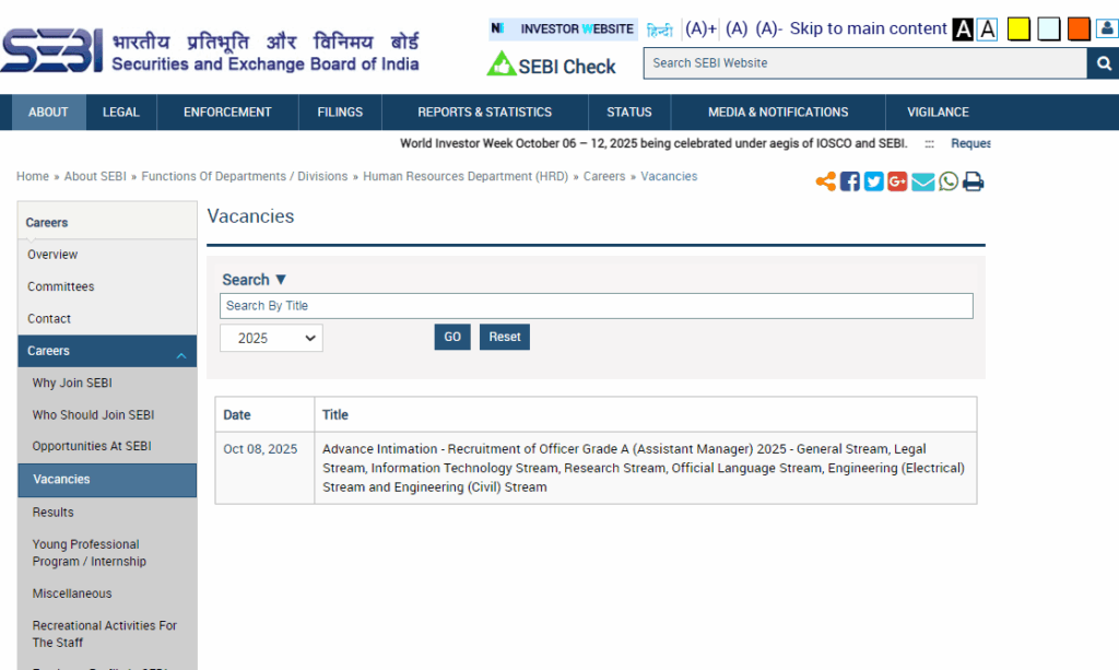 How To Apply Online In SEBI Grade A Recruitment 2025
