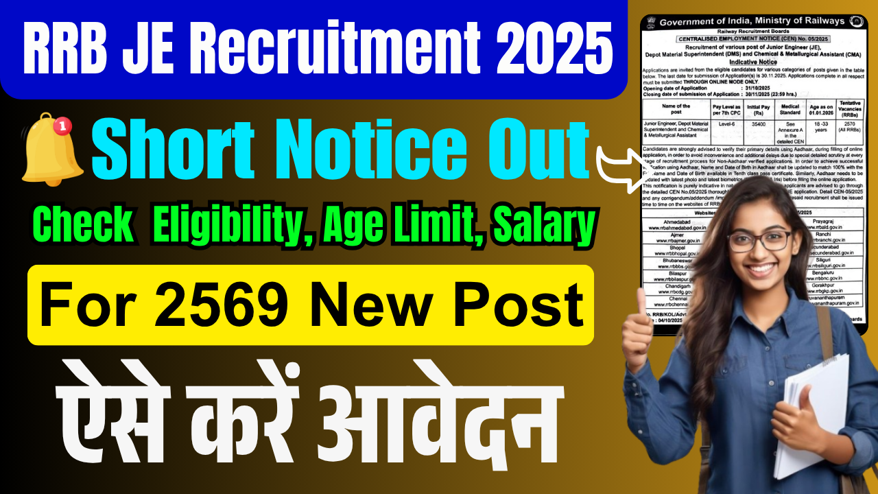 RRB JE Recruitment 2025: Apply Online for 2570 Posts, Check Eligibility, Vacancy & Last Date