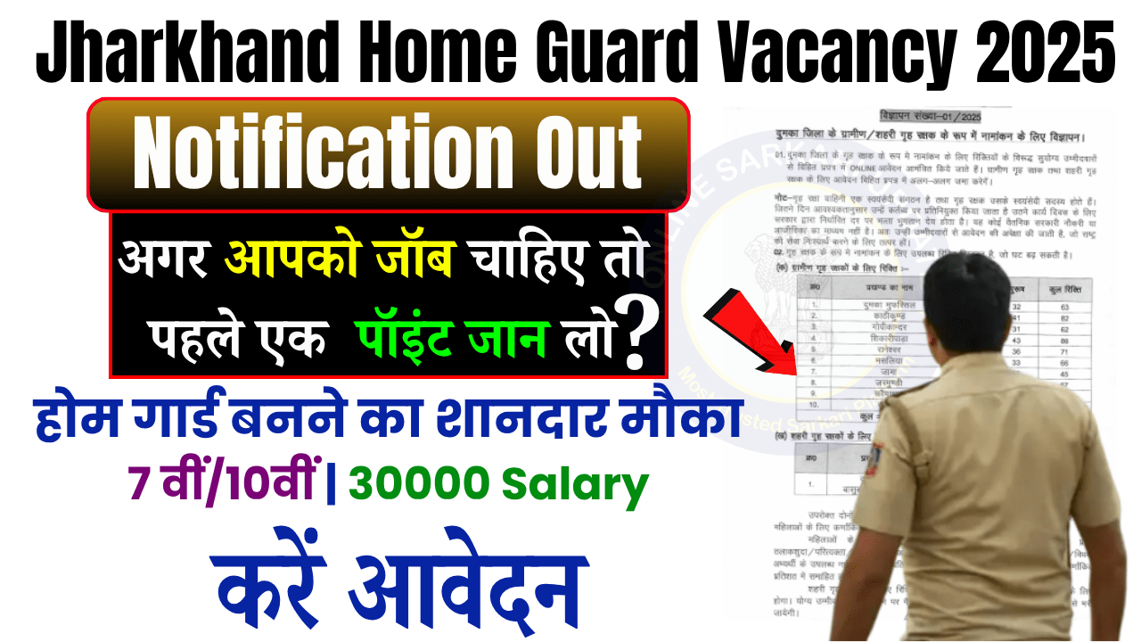 Jharkhand Home Guard Vacancy 2025: Apply Online for 737 Posts, Notification Out for Rural & Urban Home Guards