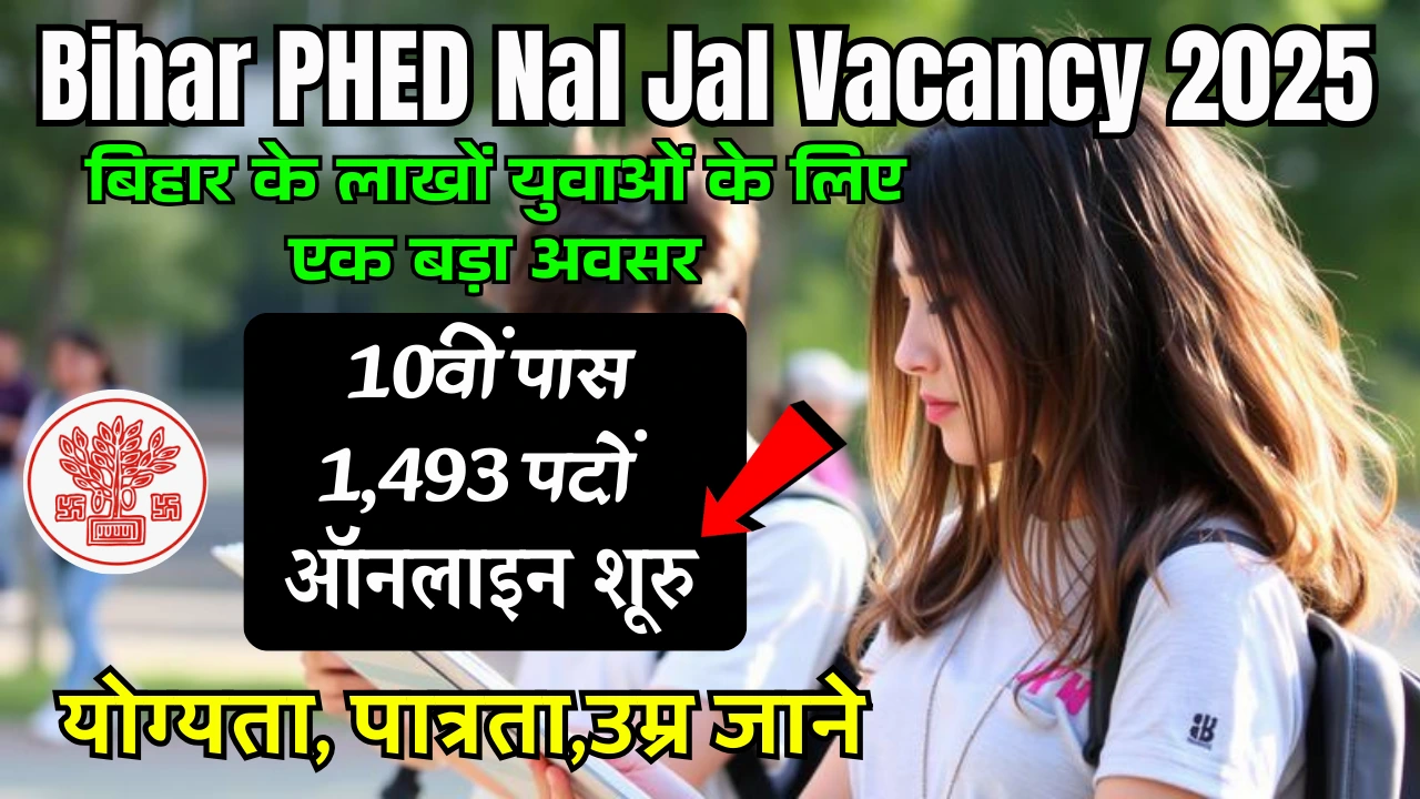 Bihar PHED Nal Jal Vacancy 2025 | नल जल कार्य निरीक्षक भर्ती ऑनलाइन शुरू – 10वीं पास के लिए शानदार मौका
