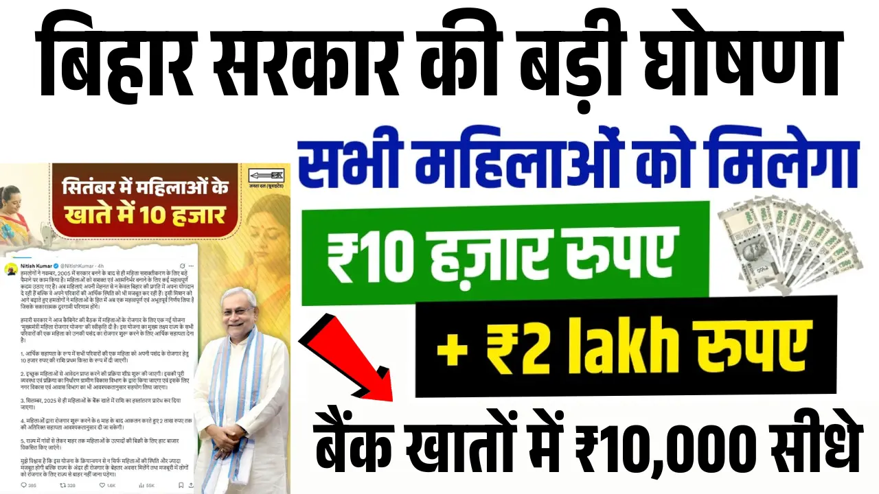 Mukhyamantri Mahila Rojgar Yojana 2025: Apply Online, Eligibility, Documents, Benefits & Last Date बिहार महिला रोजगार योजना