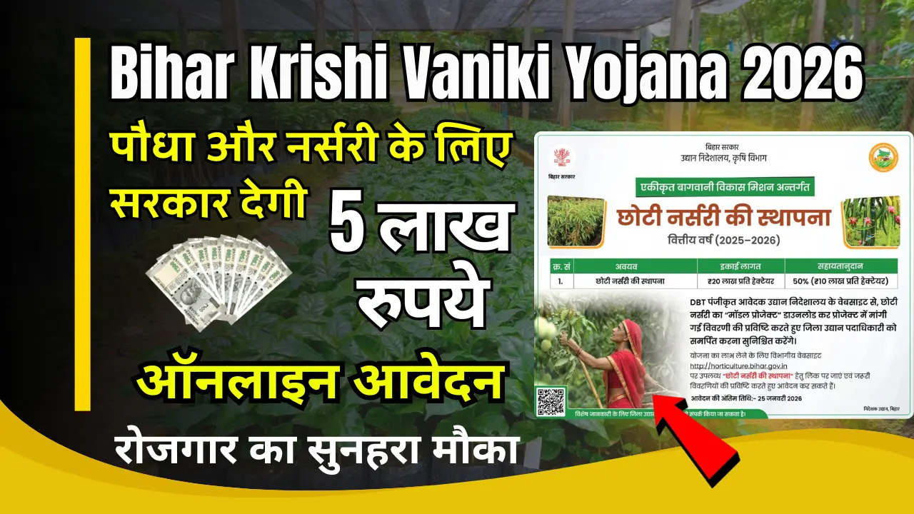 ₹2.5 लाख–₹5 लाख सब्सिडी चाहिए? Bihar Krishi Vaniki Yojana 2026 Online Form कैसे भरें? 90% लोग यहाँ गलती करते हैं