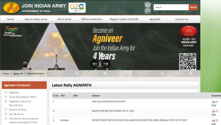 Indian Army Agniveer Recruitment 2026 Online Apply