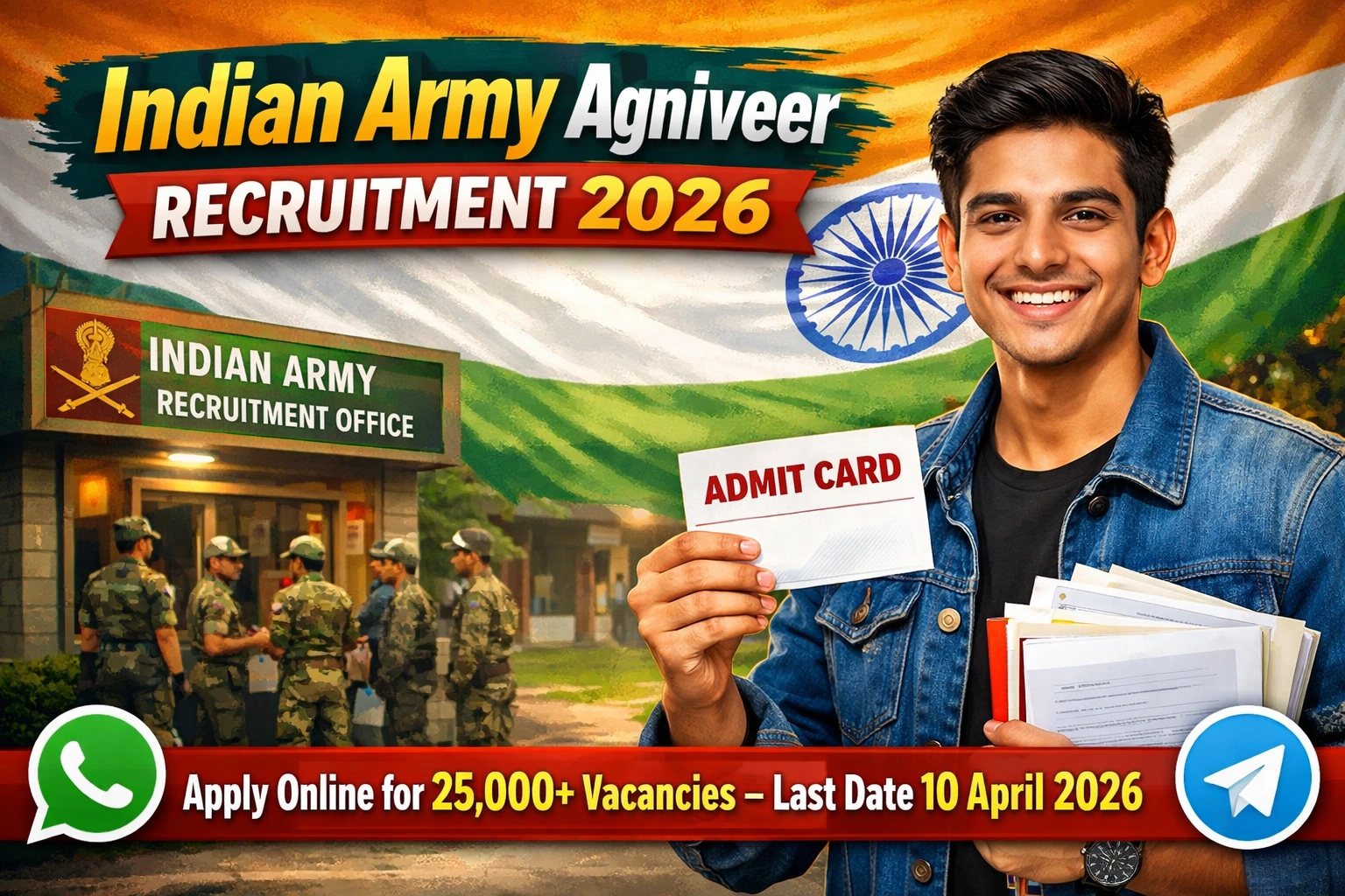 Indian Army Agniveer Recruitment 2026 – Apply Online for 25,000+ Vacancies Last Date Extended, Eligibility & Notification Details