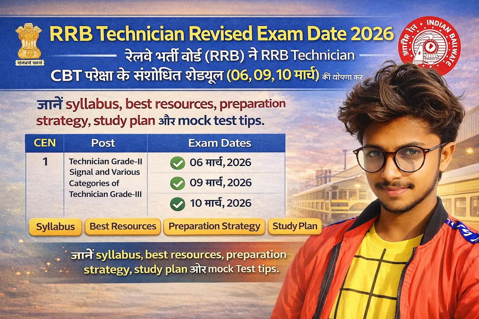 RRB Technician Revised Exam Date 2026 Ultimate Preparation Guide with Study Plan & Mock Tests