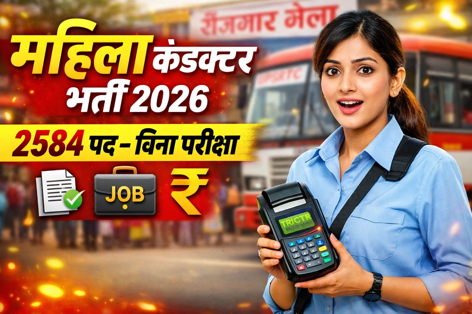 UPSRTC Female Bus Conductor Recruitment 2026 – Apply Offline, Eligibility, Vacancy, Rojgar Mela Details
