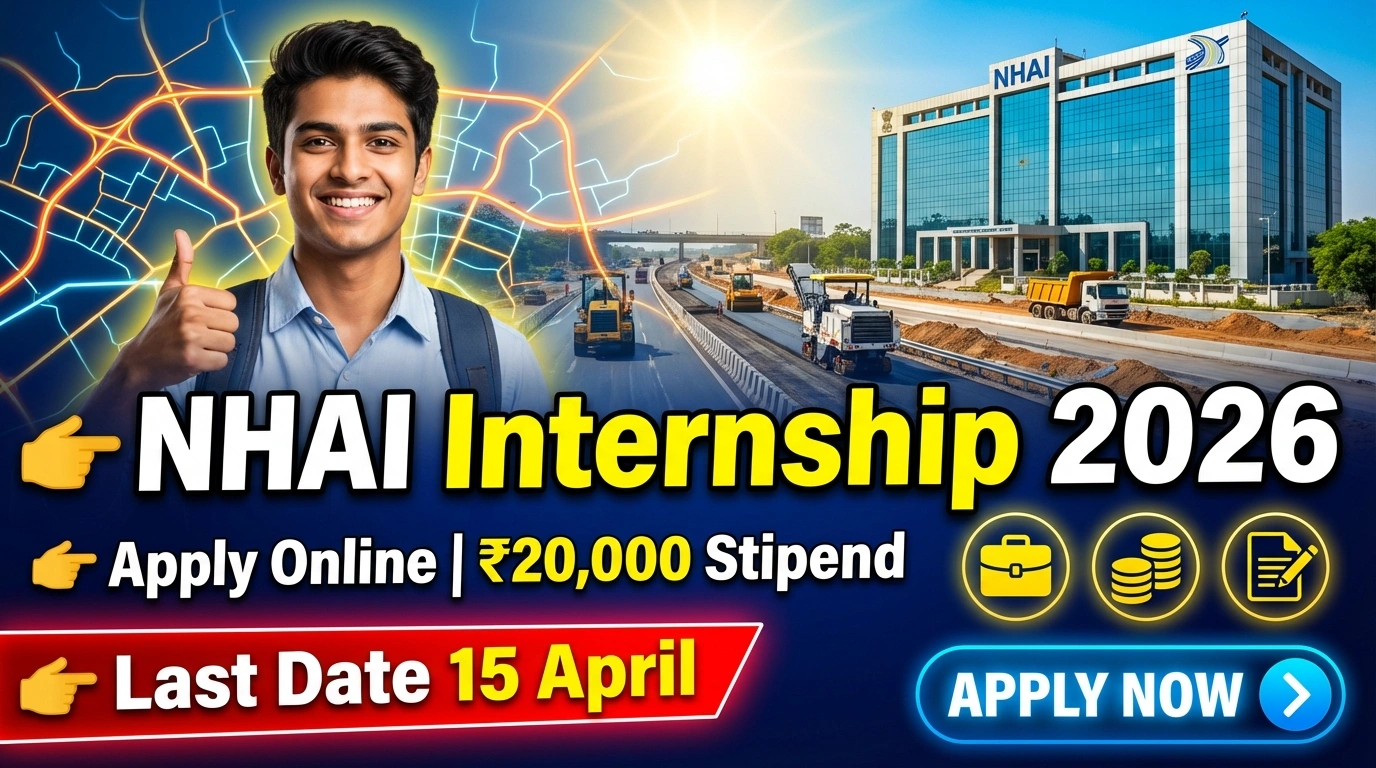 NHAI Summer Internship 2026 Online Apply, सभी युवाओं के लिए शानदार अवसर! NHAI Summer Internship 2026 के लिए ऑनलाइन आवेदन शुरू, जल्दी करें अप्लाई और पाएं काम करने का मौका।