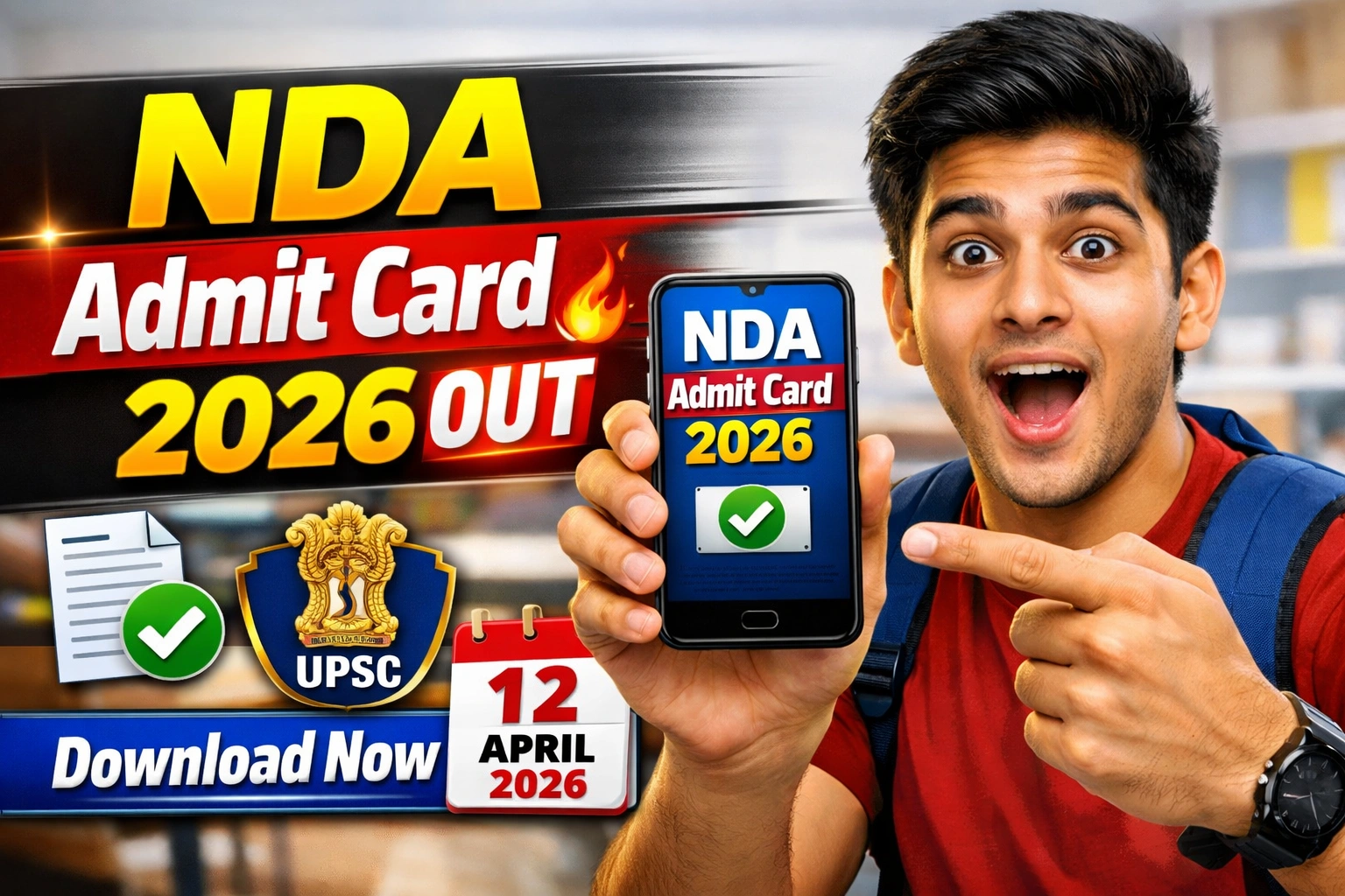 UPSC NDA / NA-I Admit Card 2026 Out – Download Link, Exam Date, Direct ...