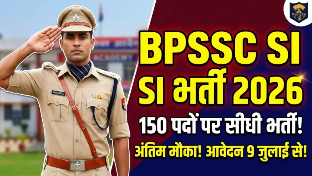 BPSSC SI Recruitment 2026 150 Bihar Police SI Vacancy, Apply Online, Last Date, Eligibility, Age Limit, Salary, etc.