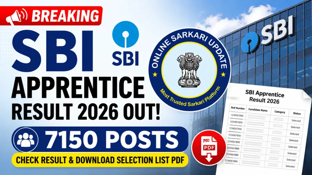 SBI Apprentice Result 2026 Out for 7,150 Posts, Download Selection List PDF