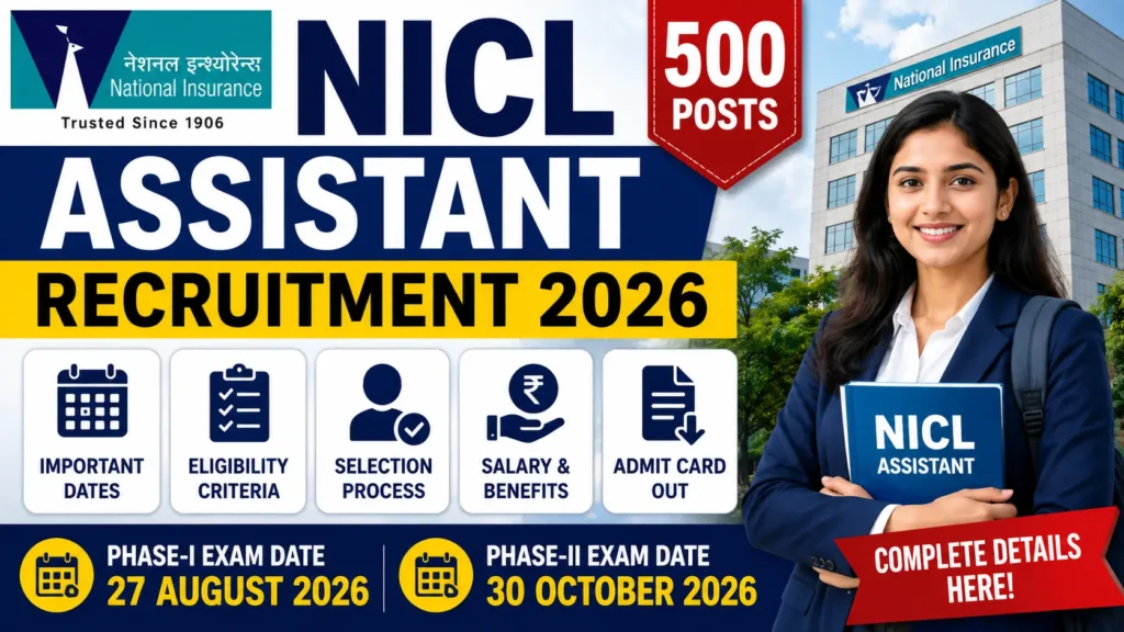 NICL Assistant Recruitment 2026 Admit Card For 500 Posts, Exam Date, Eligibility, Salary and Latest Updates