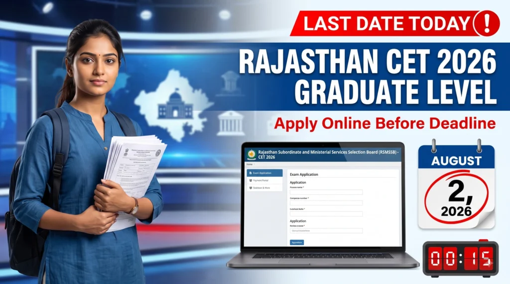 Rajasthan CET Graduate Level Form 2026 Last Date Today – Apply Online, Eligibility, Exam Date & Direct Link