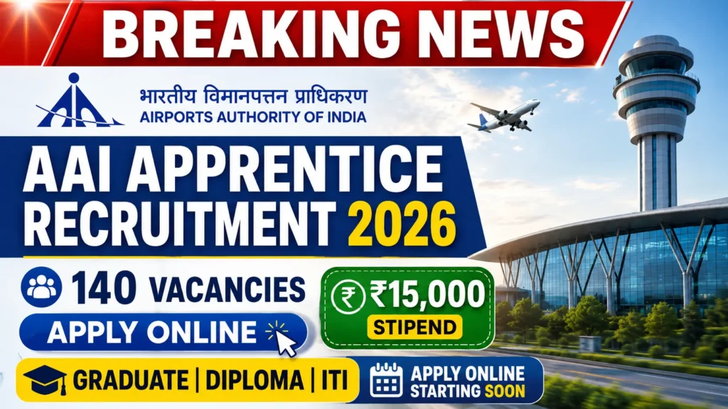AAI Eastern Region Apprentice Recruitment 2026 Apply Online for 140 Graduate Diploma and ITI Apprentice Posts