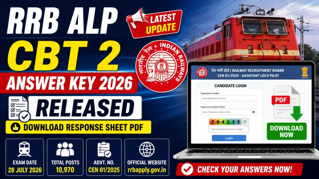 RRB ALP CBT 2 Answer Key 2026 Download Response Sheet PDF