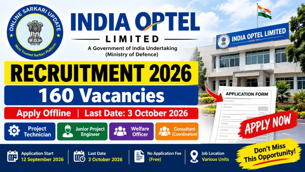 India Optel Recruitment 2026 160 Vacancies for Project Technician, Junior Project Engineer & Other Posts, Apply Offline