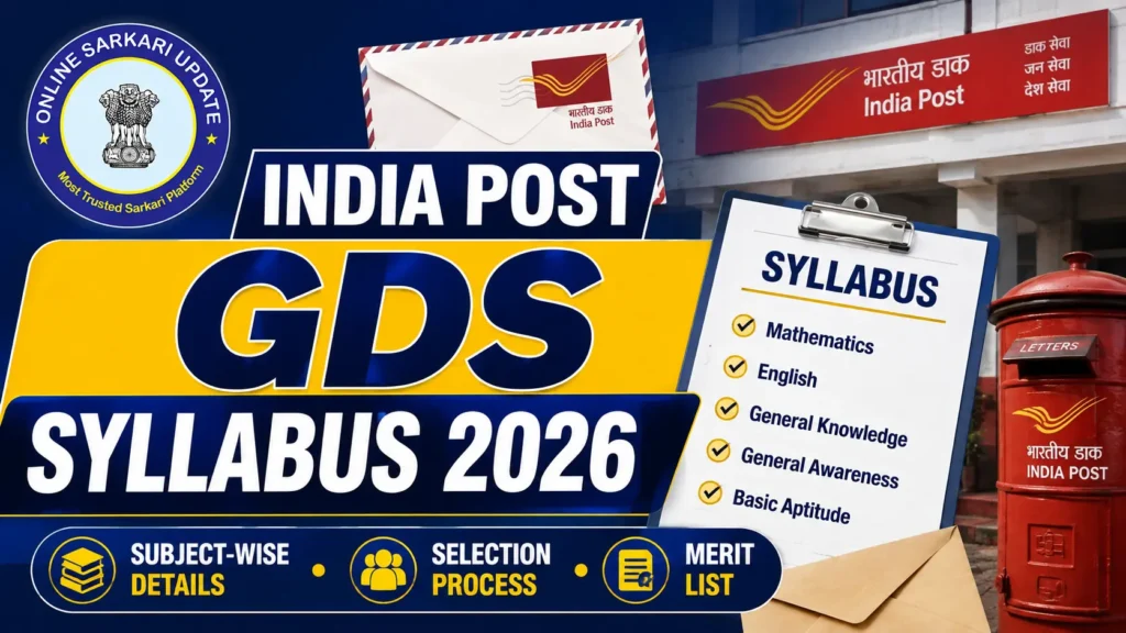 India Post GDS Syllabus 2026 Check Subject-Wise Details, Selection Process and 10th Merit Criteria