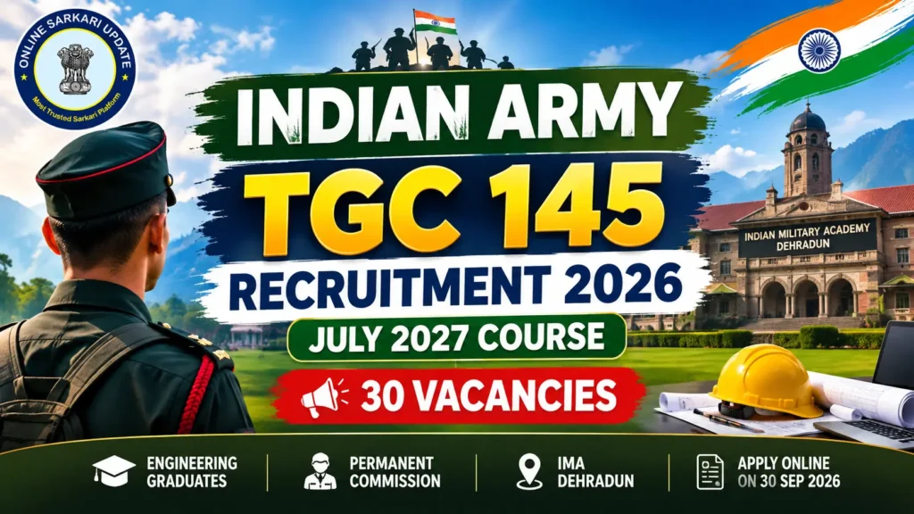 Indian Army TGC 145 Recruitment 2026 Apply Online for July 2027, Eligibility, Vacancy, Salary and Selection Process