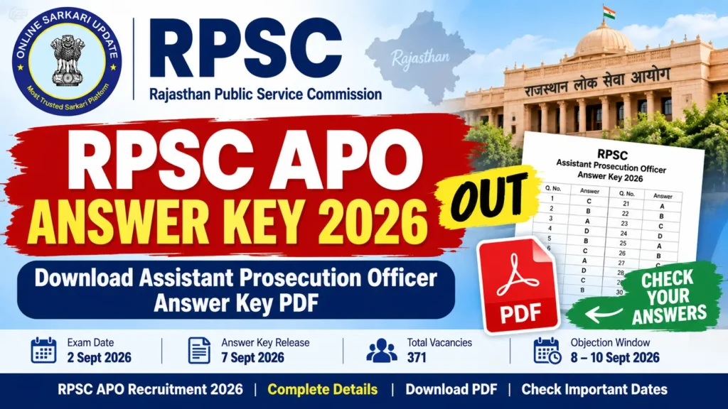 RPSC APO Answer Key 2026 Out Download Assistant Prosecution Officer Answer Key PDF